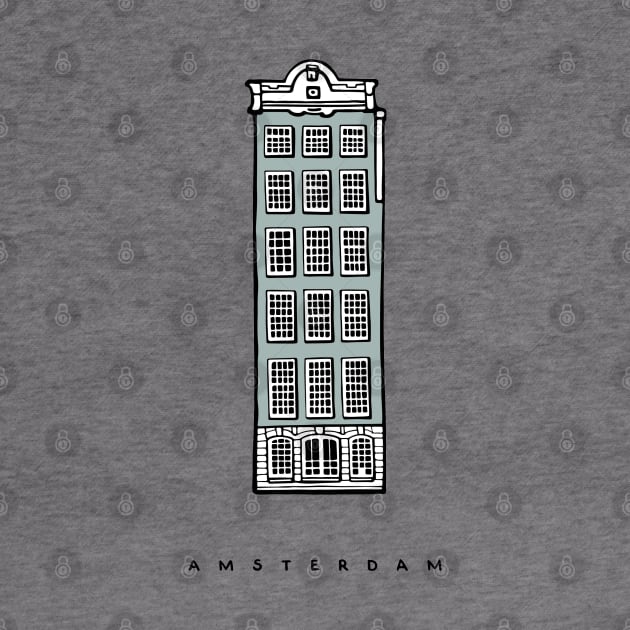 Classic House in Amsterdam, Netherlands. Realistic drawing. by ArchiTania